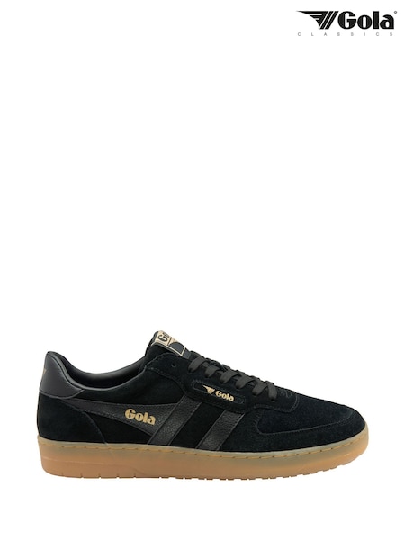 Gola Black Mens Hawk Suede 86 Lace-Up Trainers (Y03925) | £85