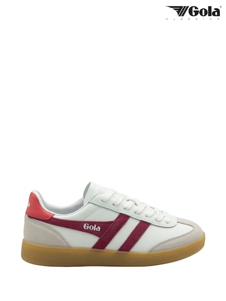 Gola White Ladies Viper Leather Lace-Up Trainers (Y03929) | £85