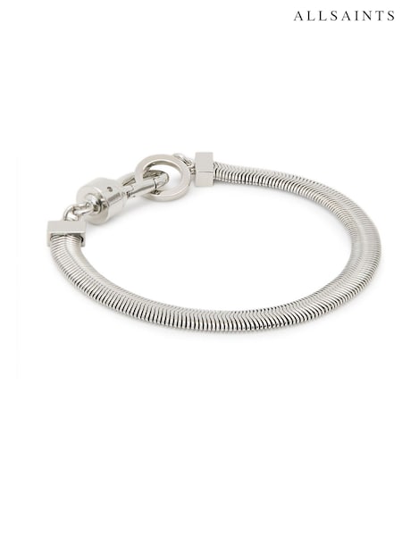 AllSaints Silver Tone Snake Chain Bracelet (Y03982) | £39