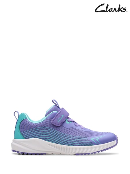 Clarks Purple Deyes Dash Kids Shoes (Y04033) | £25 - £27