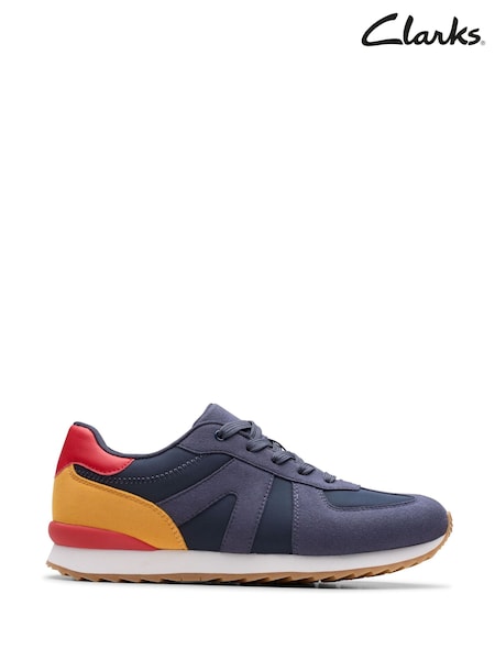 Clarks Blue Jaspen Vibe Youth Trainers (Y04041) | £29 - £31