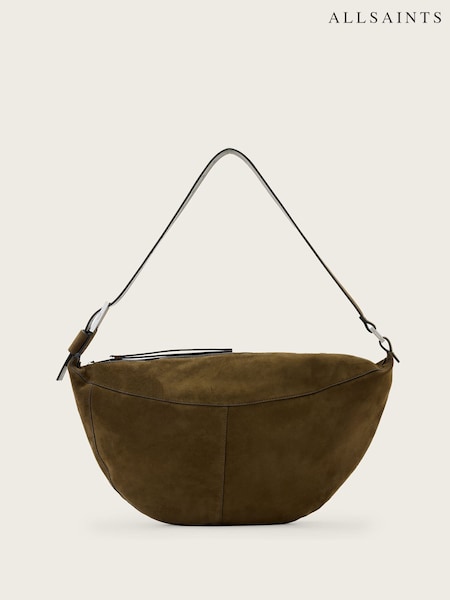 AllSaints Green Luna Suede Shoulder Bag (Y04287) | £229