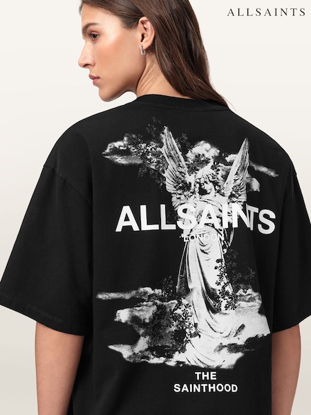 AllSaints Black Guardian Amelie T-Shirt (Y04327) | £59