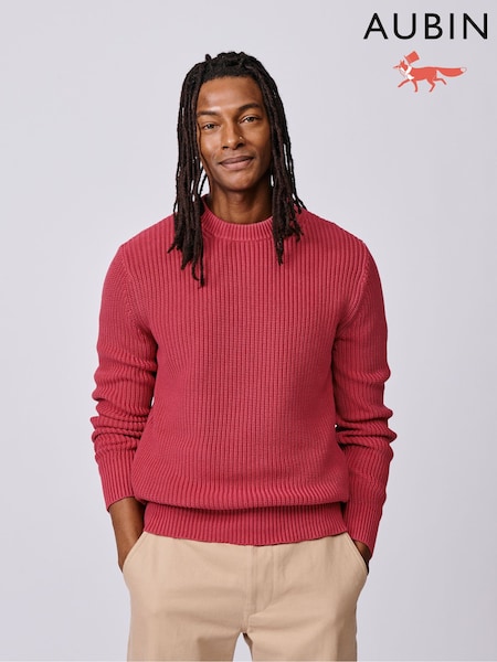 Aubin Pink Martin Ribbed Crew Jumper (Y04365) | £89