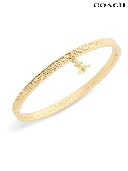 COACH Gold Tone Signature Rexy Charm Bangle Bracelet (Y04403) | £125