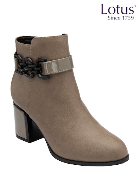 Lotus Natural Heeled Ankle Boots (Y04461) | £65