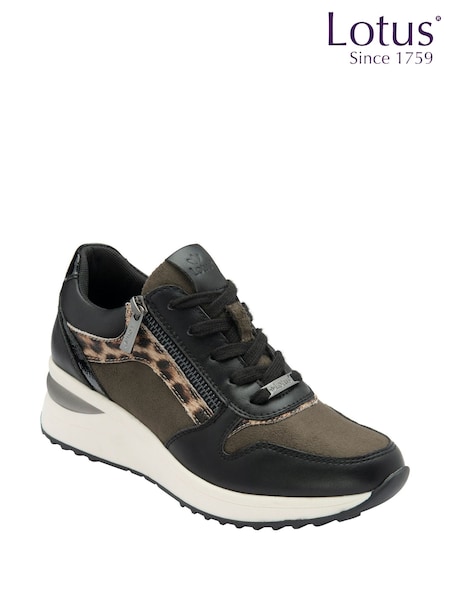Lotus Black Wedge Trainers (Y04477) | £50