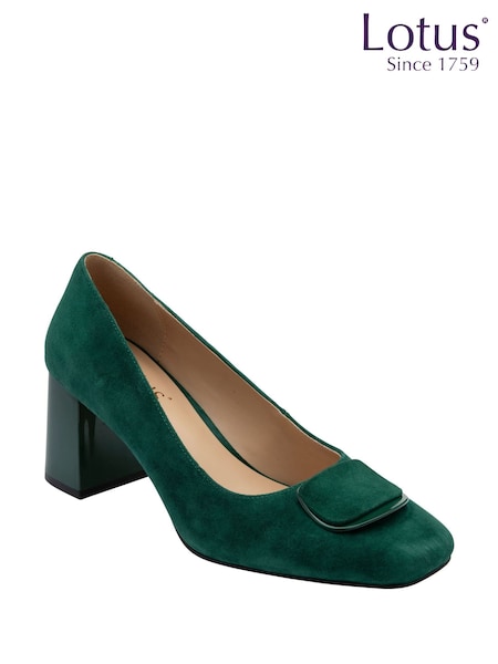 Lotus Green Suede Court Shoes (Y04492) | £80