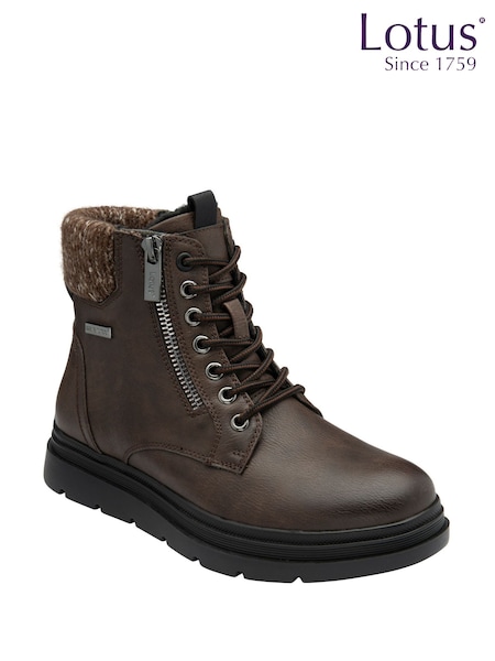 Lotus Brown Zip-Up Ankle Boots (Y04496) | £70