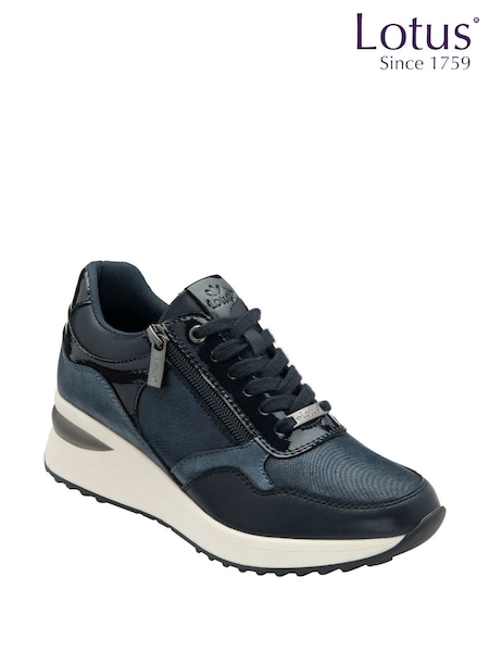 Lotus Blue Zip-Up Wedge Trainers (Y04498) | £50