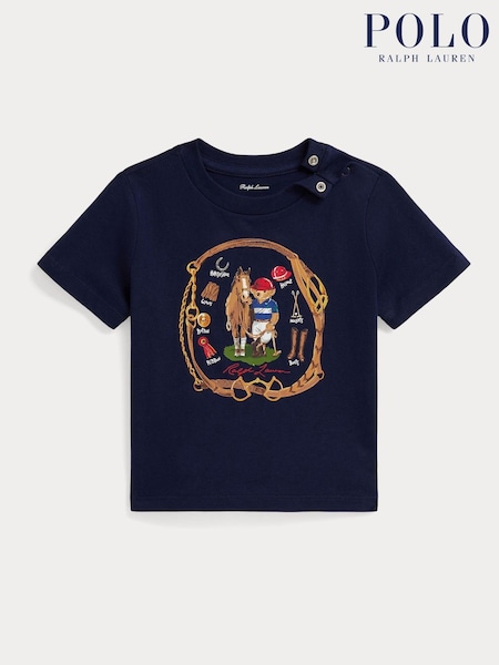 Polo Ralph Lauren Blue Baby Polo Graphic T-Shirt (Y04526) | £45