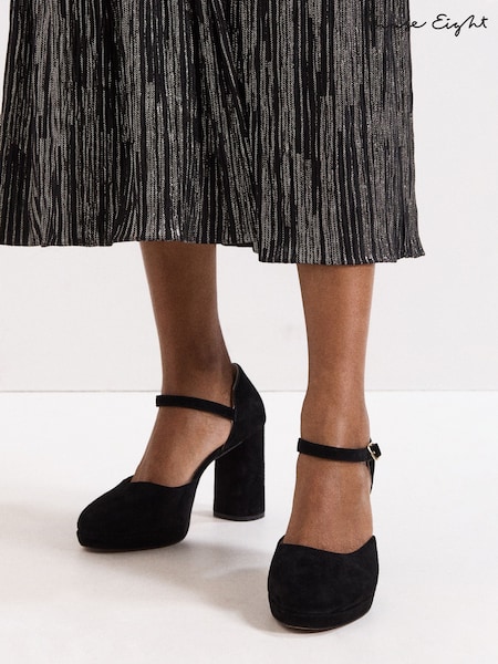 Phase Eight Black Suede Platform Shoes (Y04598) | £119
