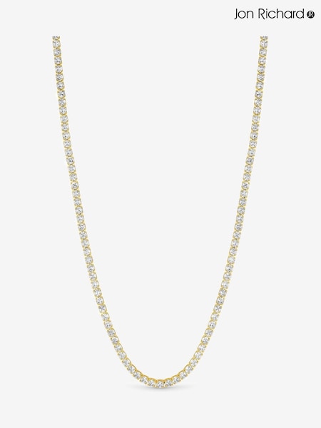Jon Richard Gold Tone Cubic Zirconia Round Tennis Necklace (Y04620) | £40