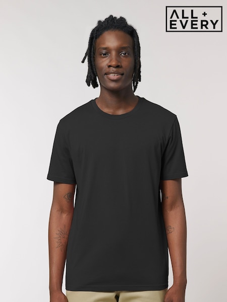 All + Every Black NASA View Of The Earth Back Print Mens T-Shirt (Y04627) | £25