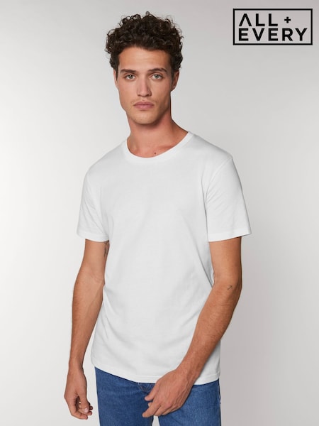 All + Every White Peanuts Snoopy Sitting Alongside Antiques Back Print Mens T-Shirt (Y04632) | £25