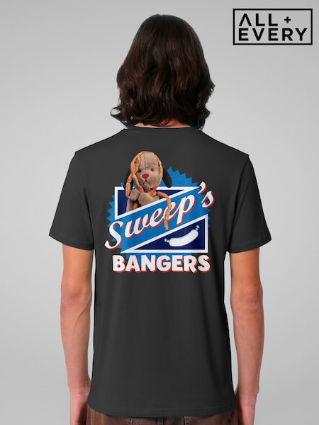 All + Every Black Sooty Sweep's Bangers Back Print Mens T-Shirt (Y04643) | £25