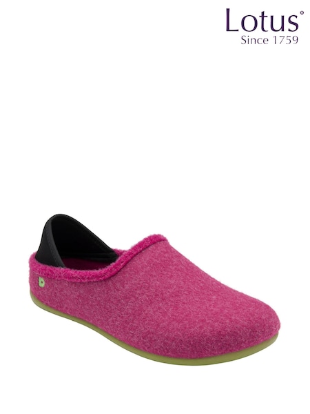 Lotus Pink Textile Flat Slippers (Y04657) | £30