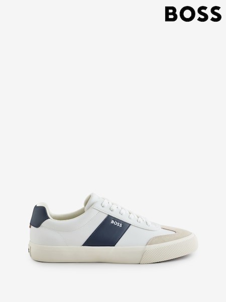 BOSS White Aiden Logo Trainers (Y04746) | £169
