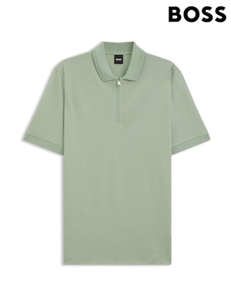 BOSS Green Paras Quarter Zip Regular-Fit Polo Shirt (Y04833) | £139