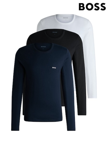 BOSS Black Classic Long Sleeve T-Shirts 3 Pack (Y04834) | £59