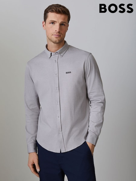 BOSS Grey Motion Regular-Fit Long Sleeve Shirt (Y04852) | £129