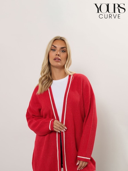 Yours Curve Red Basic Cardigan (Y04913) | £27