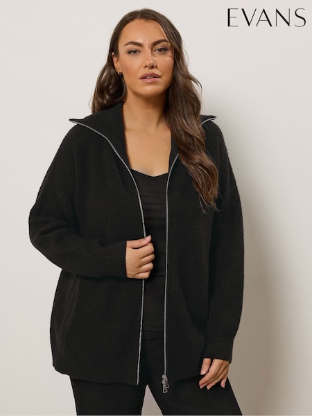 Evans Double Zip Cardigan (Y04928) | £43