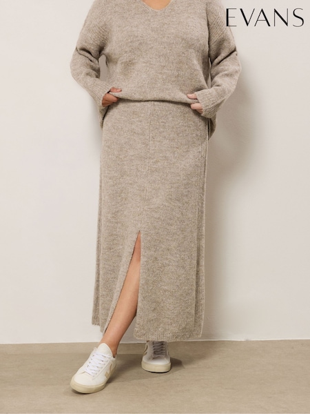 Evans Natural Knitted Skirt (Y04934) | £39