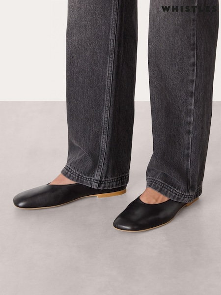 Whistles Black Clean Ballet Pumps (Y05032) | £115
