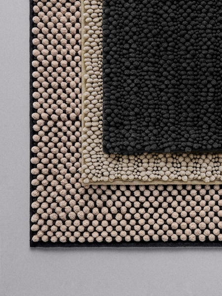 The Set 3 Pack Black/Natural Bobble Bath Mats (Y05118) | £24