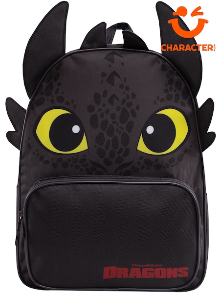 Character Black How To Train Your Dragon Toothless Backpack 3D Ears (Y05123) | £21