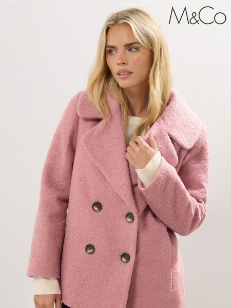 M&Co Pink Petite Boucle Peacoat (Y05154) | £70