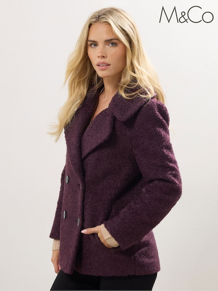 M&Co Red Petite Boucle Peacoat (Y05160) | £70