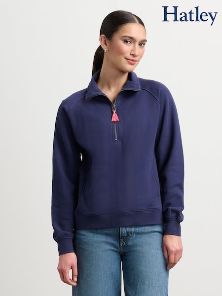 Hatley Mock Neck Pullover Patriot Blue Sweat Top (Y05313) | £58