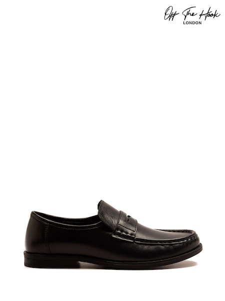 Off The Hook Black Lakeland Leather Penny Loafers (Y05330) | £30