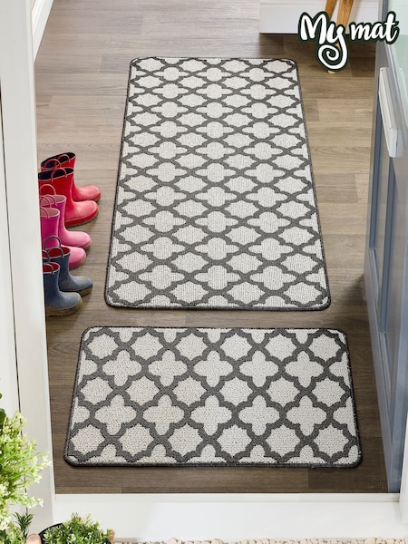 My Mat Charcoal Moroccan Tile Runner (Y05486) | £39 - £53