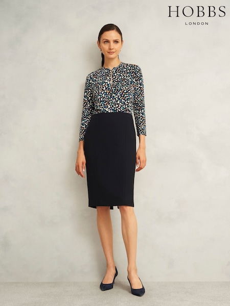 Hobbs Blue Petite Ivy Skirt (Y05594) | £89