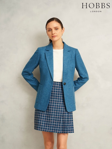 Hobbs Blue Molly Kilt Skirt (Y05596) | £99