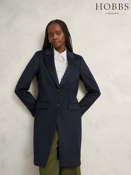 Hobbs Blue Petite Cavendish Coat (Y05631) | £329