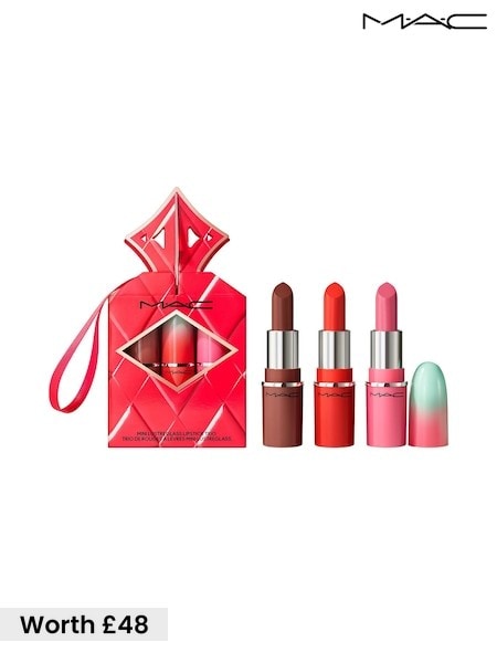MAC Mini Wildest Gleams Lustreglass Lipstick Trio Worth £48 (Y05972) | £30