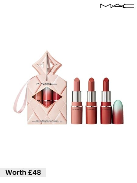 MAC Mini Wildest Gleams Lustreglass Lipstick Trio Worth £48 (Y05974) | £30