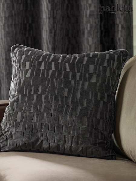 Paoletti Charcoal Manhattan Velvet Cushion (Y06068) | £24