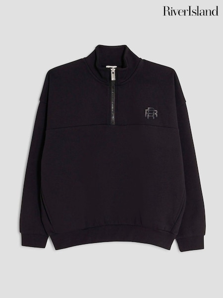River Island Black Essentials Funnel Sweat Top (Y06103) | £16