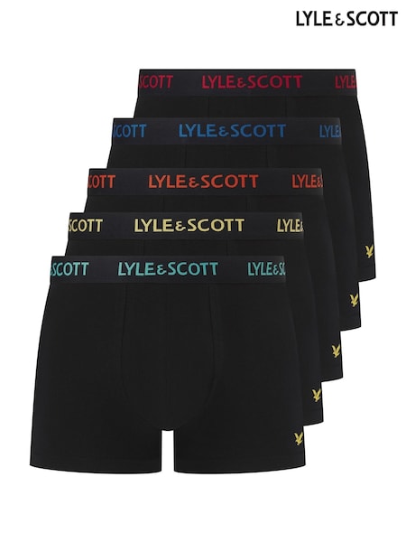 Lyle & Scott Black Miller Underwear Trunks 5 Pack (Y06163) | £48