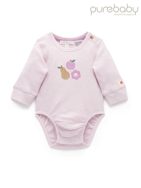 Purebaby Pink Light Appliqué Bodysuit (Y06166) | £18