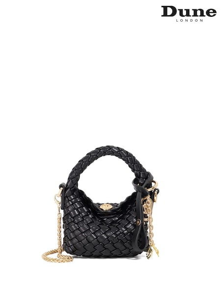 Dune London Black Small Deliberate Xs Extra Woven Charm Bag (Y06169) | £49