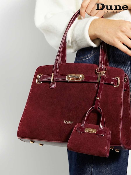 Dune London Red Define Micro Bag Charm (Y06177) | £49