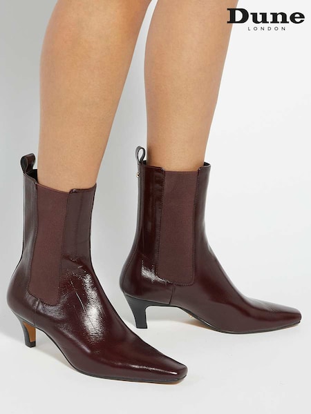Dune London Black Odele Angle Midi Heel Ankle Boots (Y06262) | £159