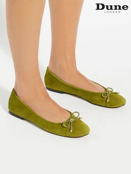 Dune London Green Highest Flexible Sole Contrast Ballet Pumps (Y06265) | £79