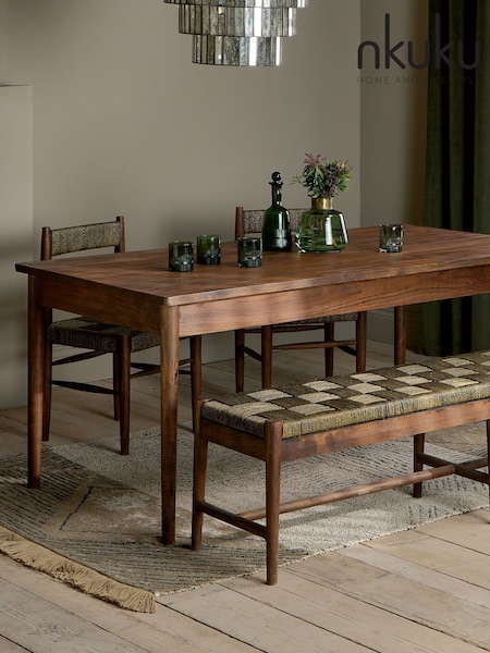 Nkuku Brown Anbu Acacia 8 Seater Dining Table (Y06438) | £995